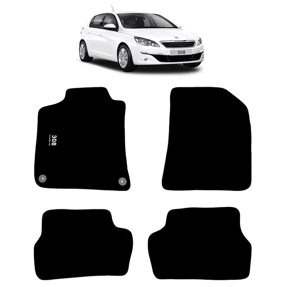 Rizline Peugeot 308 2013-2021 Halı Paspas Siyah ürün görseli 1