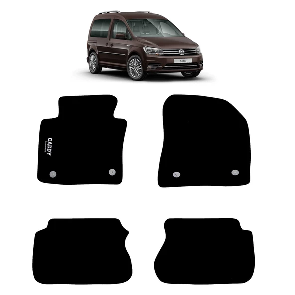 Rizline Volkswagen Caddy 2003-2020 Halı Paspas Siyah ürün görseli 1