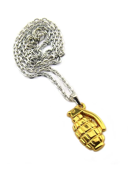 El Bombası - Grenade - Kolye - Gold Görünümlü - Resim 8