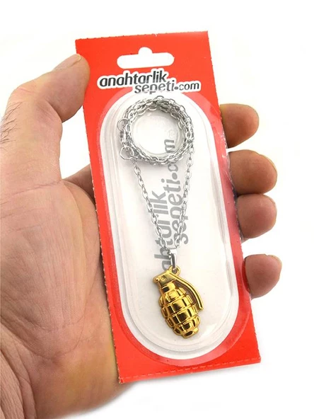 El Bombası - Grenade - Kolye - Gold Görünümlü - Resim 2