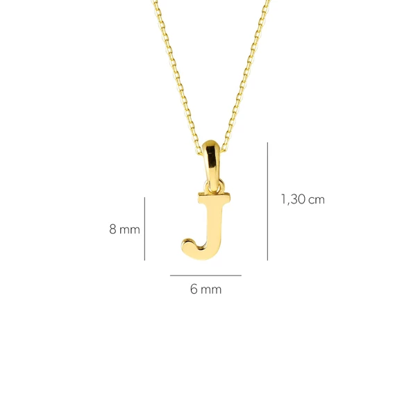 14 Ayar Altın J Harfi Kolye 1,43 gr - Resim 3
