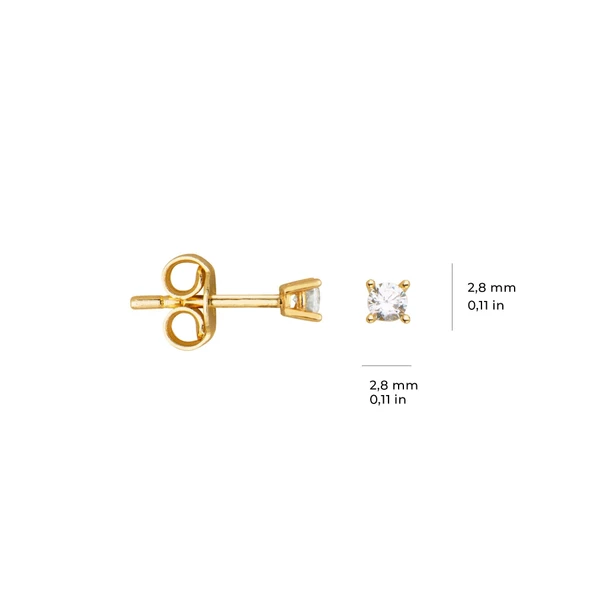 14 Ayar Tektaş Altın Küpe 0,70 gr - Resim 4