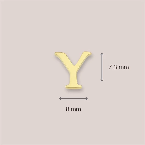 14 Ayar Altın Y Harf Küpe 0,40 gr - Resim 4