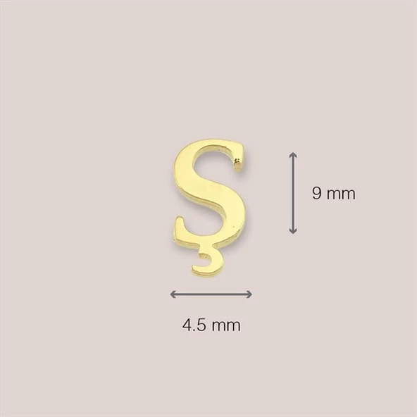 14 Ayar Altın Ş Harf Küpe 0,46 gr - Resim 4