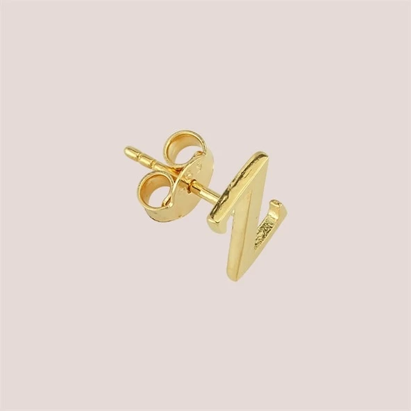 14 Ayar Altın Z Harf Küpe 0,45 gr - Resim 5