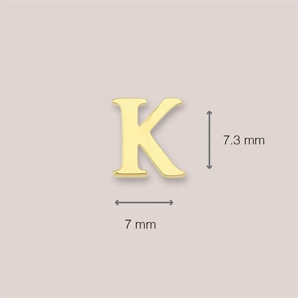 14 Ayar Altın K Harf Küpe 0,49 gr - Resim 4