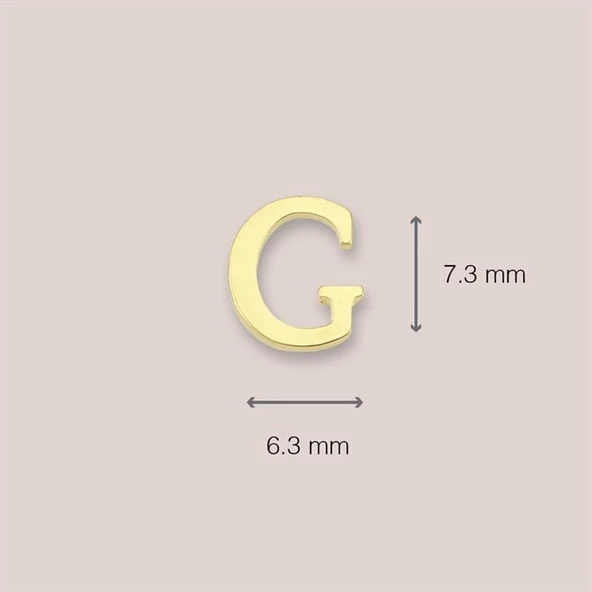 14 Ayar Altın G Harf Küpe 0,46 gr - Resim 4
