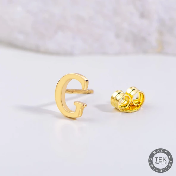 14 Ayar Altın G Harf Küpe 0,46 gr ürün görseli 1