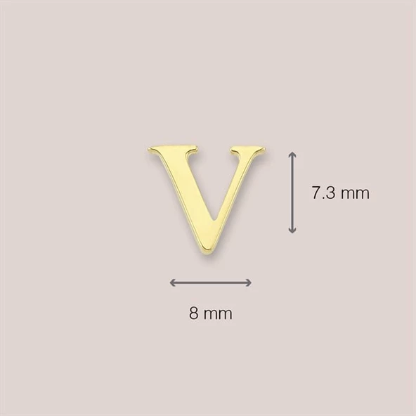 14 Ayar Altın V Harf Küpe 0,44 gr - Resim 4