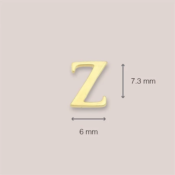 14 Ayar Altın Z Harf Küpe 0,45 gr - Resim 4