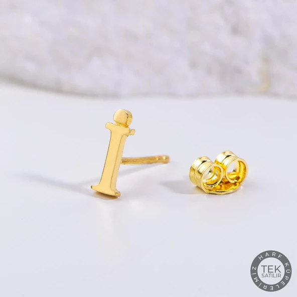 14 Ayar Altın İ Harf Küpe 0,37 gr ürün görseli 1
