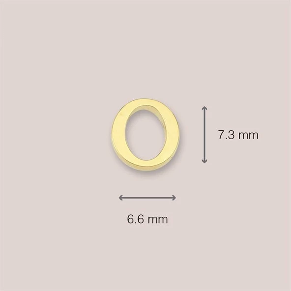 14 Ayar Altın O Harf Küpe 0,43 gr - Resim 4