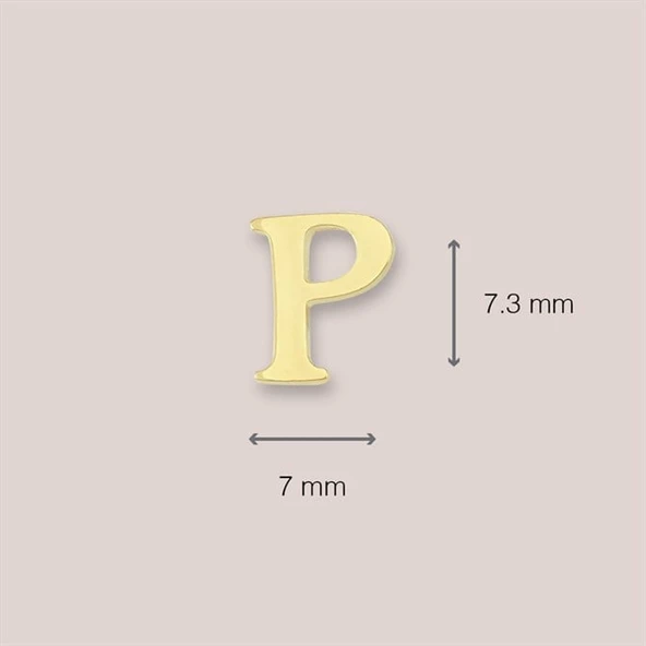 14 Ayar Altın P Harf Küpe 0,40 gr - Resim 4
