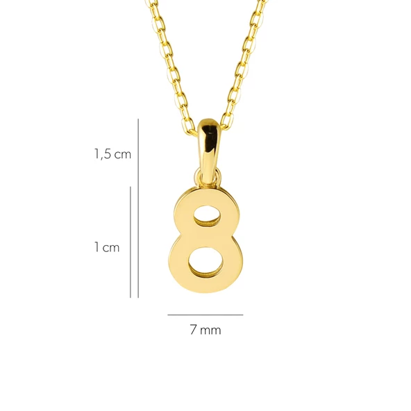 14 Ayar Sekiz Rakamı Altın Kolye 1,7 gr - Resim 2