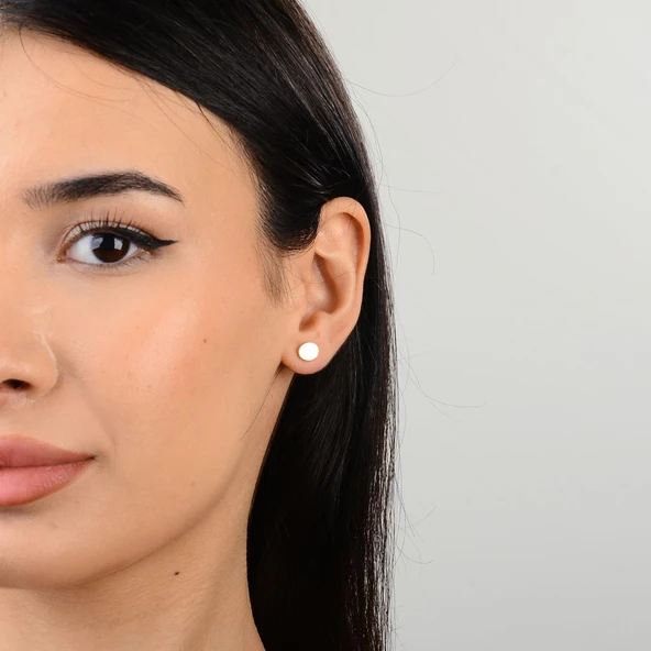 14 Ayar Altın Oval Küpe 1,14 gr - Resim 4