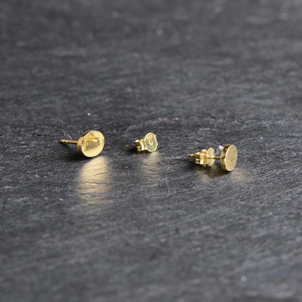 14 Ayar Altın Oval Küpe 1,14 gr - Resim 2
