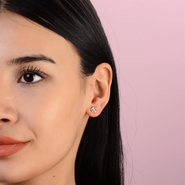 14 Ayar Altın Modern Küpe 1,31 gr - Resim 4