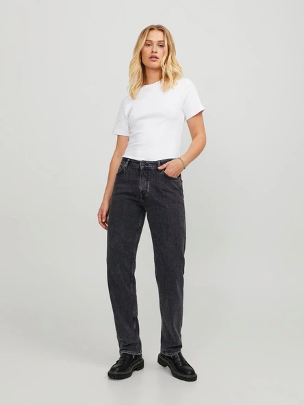 JJXX Yüksek Bel Bol Paça Straight Kadın Denim Pantolon 12229026 ürün görseli 1