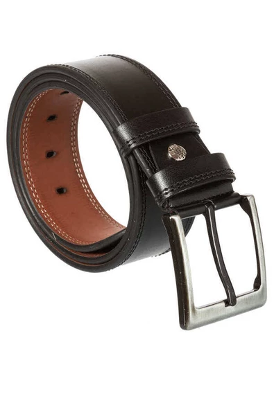 Siyah Suni Deri Dikişli Model 4.5 cm.lik Spor Kemer - 4500-11 ürün görseli 1