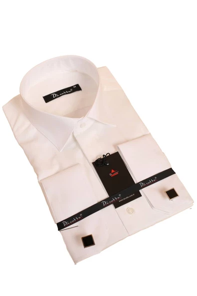 Krem Rahat Kesim Micro Kumaş Kol Düğmeli Regular Fit Erkek Gömlek - 190-10 ürün görseli 1