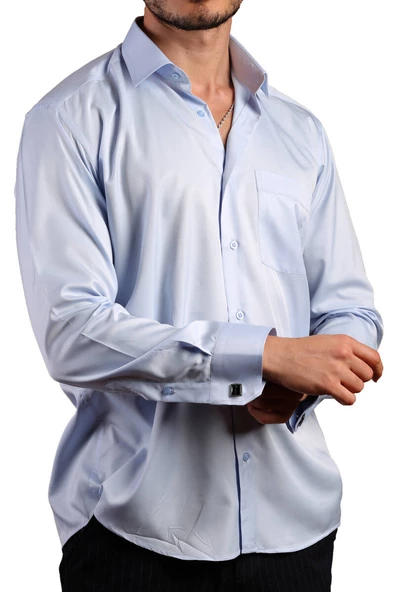 Mavi Rahat Kesim Micro Kumaş Kol Düğmeli Regular Fit Erkek Gömlek - 190-4 ürün görseli 1