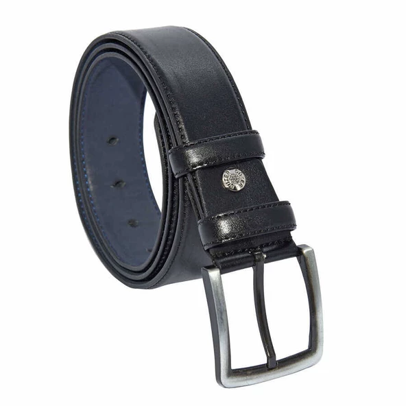 Siyah Suni Deri Dikişli Model 4 cm.lik Klasik Kemer - 7400-Düz ürün görseli 1