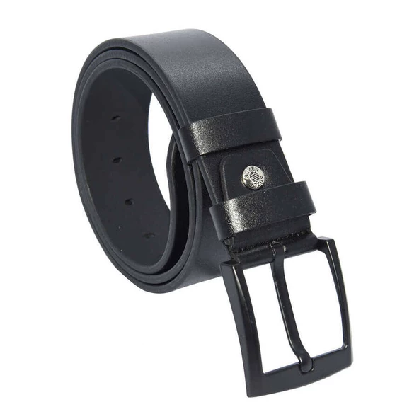 Siyah Suni Deri Düz Model 4.5 cm.lik Spor Kemer - 4500-Düz ürün görseli 1