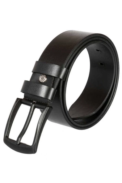 Siyah Suni Deri Düz Renk 4.5 cm.lik Spor Kemer - 4500-Düz ürün görseli 1