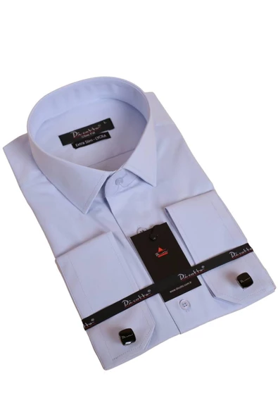 Mavi Ekstra Dar Kesim Likralı Esnek Micro Kumaş Kol Düğmeli Slim Fit Erkek Gömlek - 195-4 ürün görseli 1