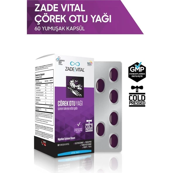 Zade Vital Çörek Otu Yağı 60 Kapsül ürün görseli 1