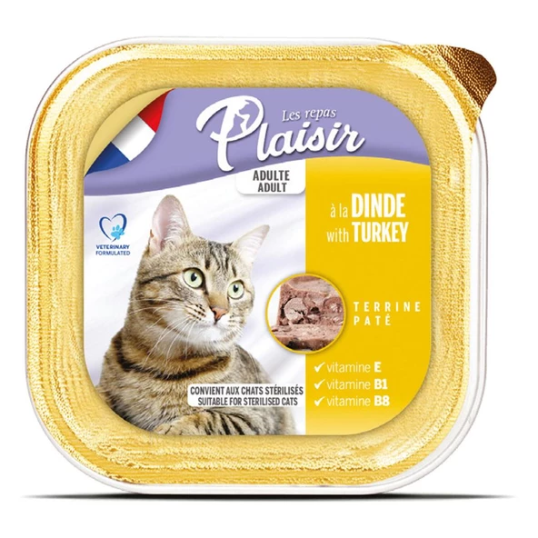 Plaisir Pate 100Gr Hindi Etli 1Adet Yaş Kedi Maması ürün görseli 1