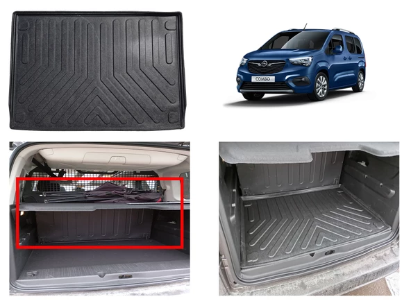 Rizline Opel Combo 2019+ Seperatörlü3D Bagaj Havuzu Siyah ürün görseli 1