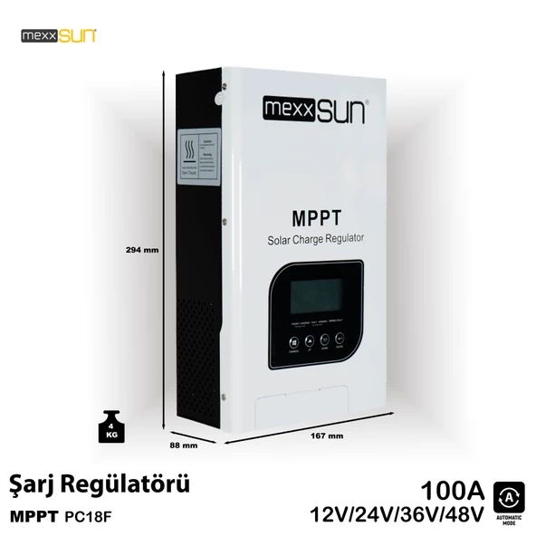Mexxsun 12/24/48V 100A MPPT Şarj Regülatörü - Resim 2