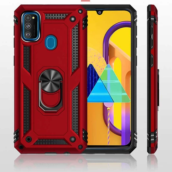 Galaxy M30S Yüzüklü Standlı Manyetikli Armor Vega Zırh Kılıf ürün görseli 1