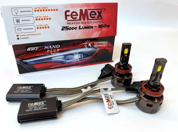 Femex GT Nano Plus Csp LUMILED ROYAL Chipset Radyatör Soğutmalı H8/11 Led Xenon Led Headlight ürün görseli 1