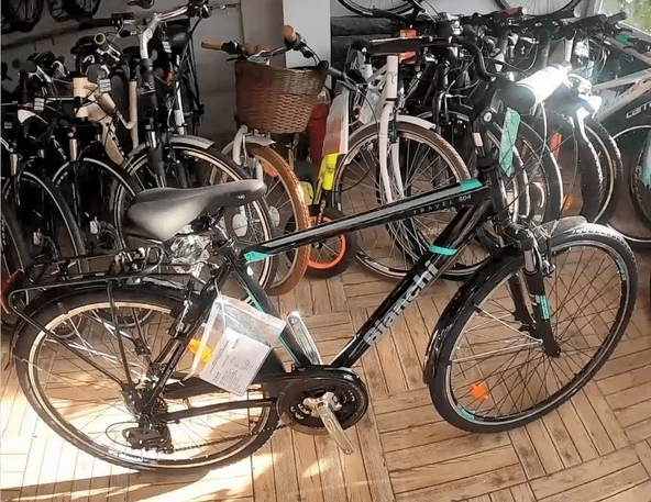 Bianchi Travel 504 V Fren 21 Vites 28 Jant Şehir Bisikleti Siyah Turkuaz 48 Kadro ürün görseli 1