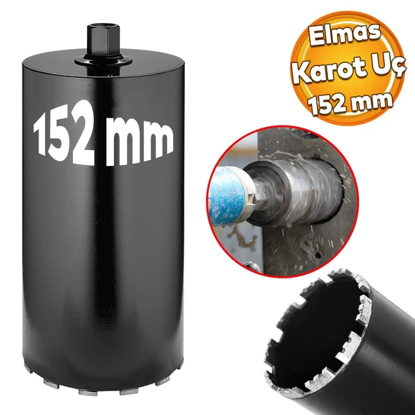 Elmas Karot Ucu 152 mm Shun Beton Zemin Duvar Delme Delik Açma Panç Aparat Uç Deprem Numune Al Test ürün görseli 1