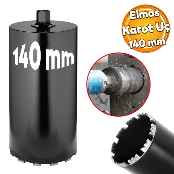 Elmas Karot Ucu 140 mm Shun Beton Zemin Duvar Delme Delik Açma Panç Aparat Uç Deprem Numune Al Test ürün görseli 1