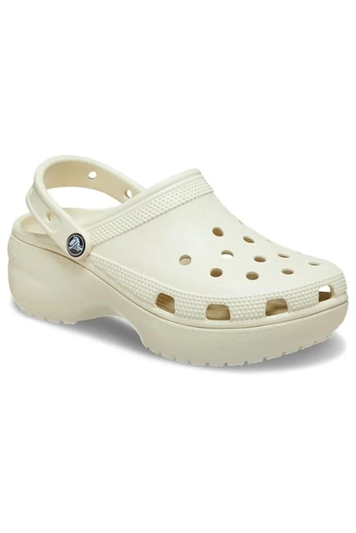 Crocs Classic Platform Clog W Kadın Sandalet 206750-2Y2 Ekru ürün görseli 1