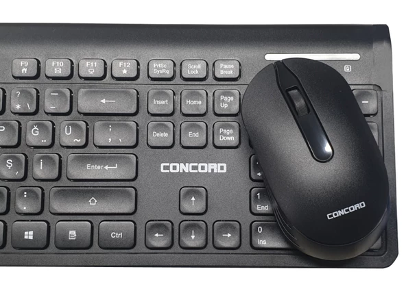 Concord C69 Kablosuz Multimedya Türkçe Q Klavye Mouse Seti - Resim 5