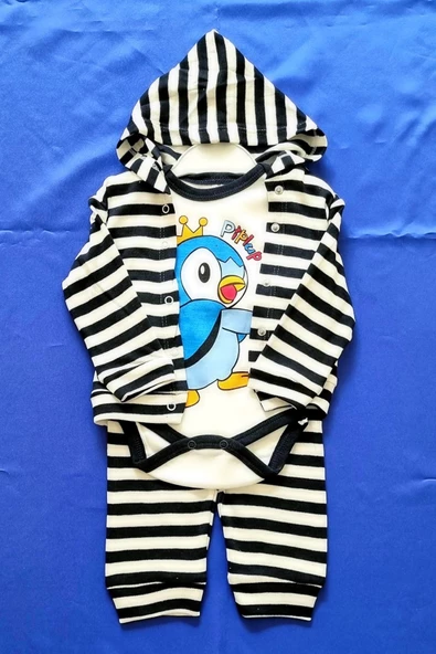 Penguen Desen 3 Lü Çocuk Takım - Resim 3