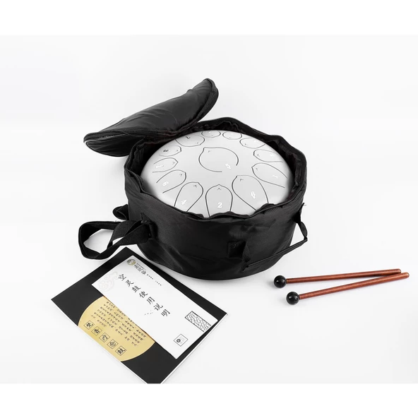 Jwin JTN-1213 12 Inç 13 Ses Ton Çelik Handpan Tongue Drum Davulu - Beyaz ürün görseli 1