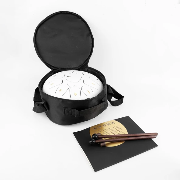 Jwin JTN-1011 10 Inç 11 Ses Ton Çelik Handpan Tongue Drum Davulu - Beyaz ürün görseli 1