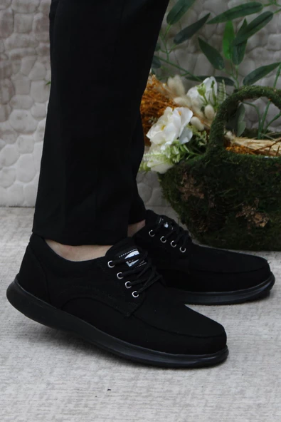 Fort Dks 023 Siyah Hafif Rahat Keten Sneaker Erkek Ayakkabı ürün görseli 1