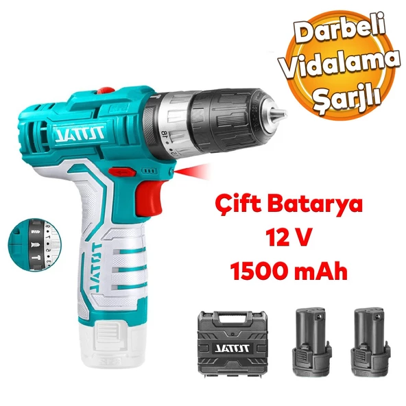 Total Çift Akülü Darbeli Vidalama Matkap 12 V Lİ-ON 1500 mAh ürün görseli 1