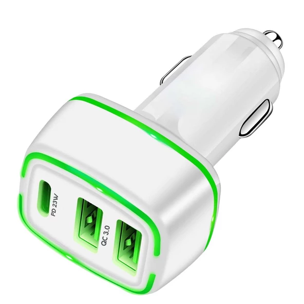 Concord C775 Çift USB QC3.0 Girişi PD 23W Girişi Işıklı Araç Çakmak Şarj ürün görseli 1