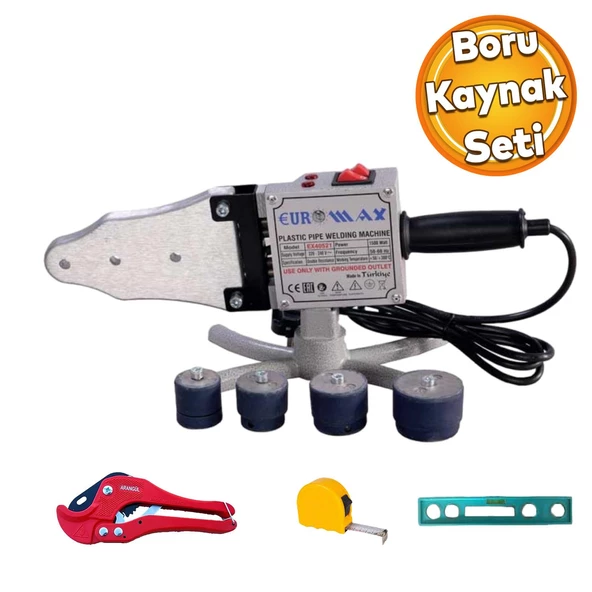 Euromax Metre Terazi Plastik Boru Kaynak Kesme Aleti Makinesi 1500 W Endüstriyel Makina Pafta Seti ürün görseli 1