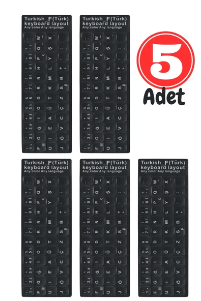 MN6 MF01 Türkçe F Klavye Sticker/Kaliteli PVC-5 Adet/Türkçe F Klavye Etiketi ürün görseli 1