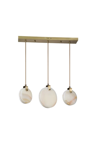 M-7106-3-151520 ÜÇLÜ SIRALI MERMER AVİZE ürün görseli 1