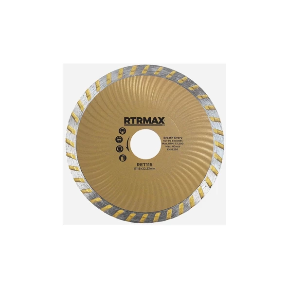 Rtrmax RET115 Turbo Kanallı Elmas Testere 115*22MM ürün görseli 1